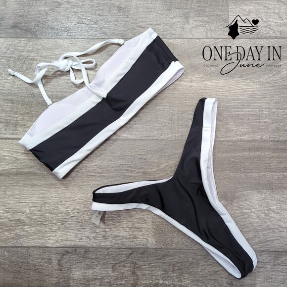 CharmLeaks High Cut Bandeau Thong Bikini Swimsuit Size S - Picture 4 of 4